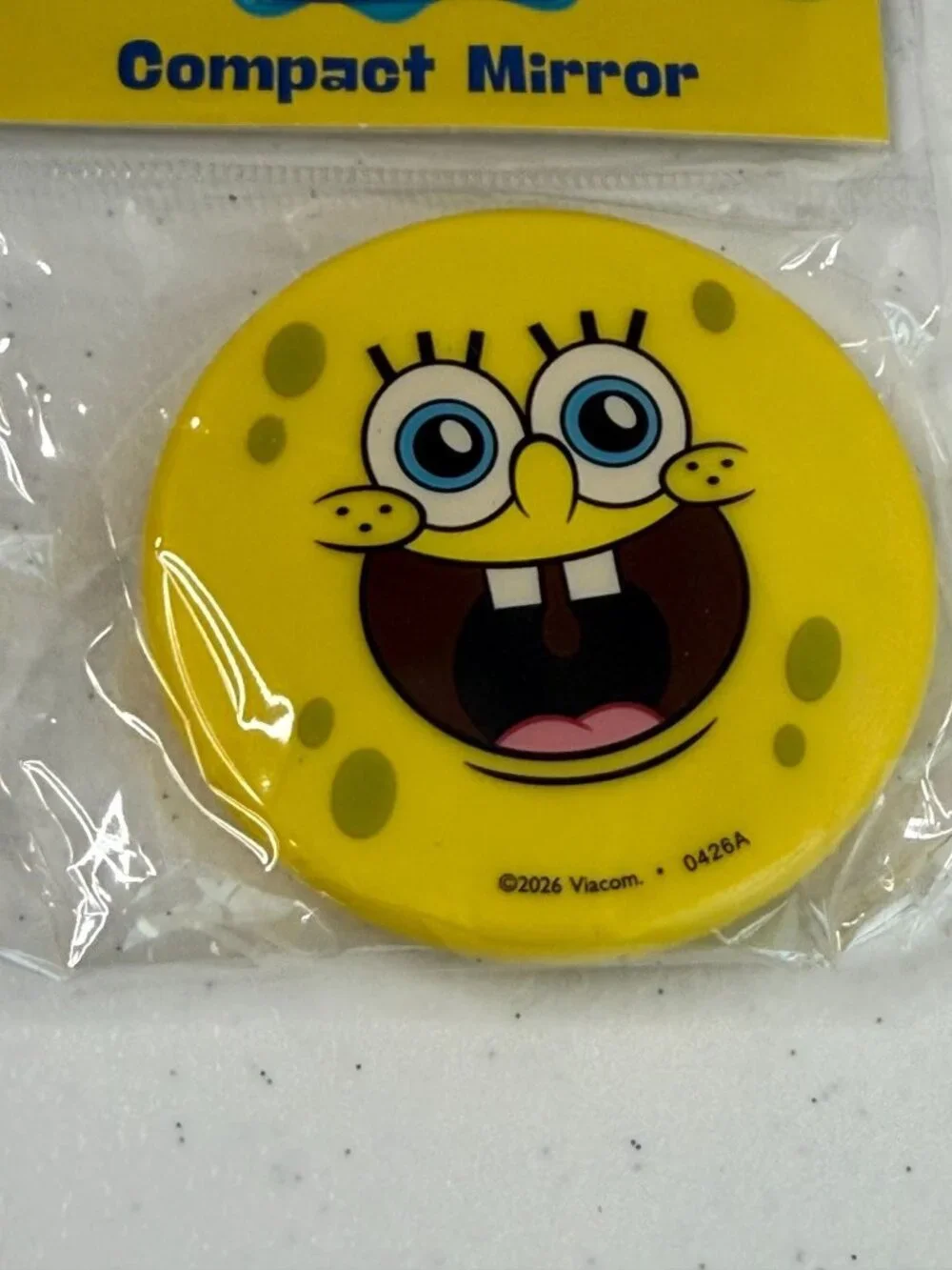SpongeBob SquarePants Yellow Face Compact Mirror 3X 1X New